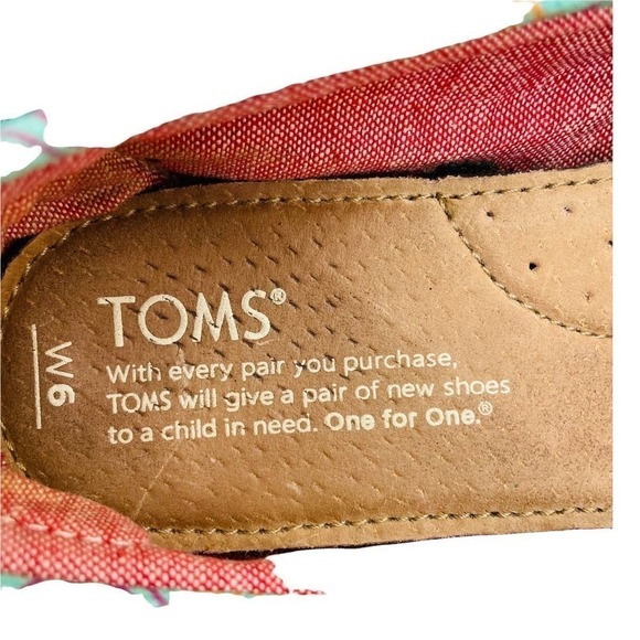 TOMS Women’s Sz 6 Aqua Moroccan Classic Alpargata Slip On Shoes - Picture 10 of 10